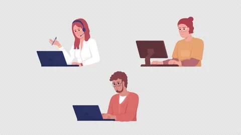Animated office worker character set Stock Footage 213876093