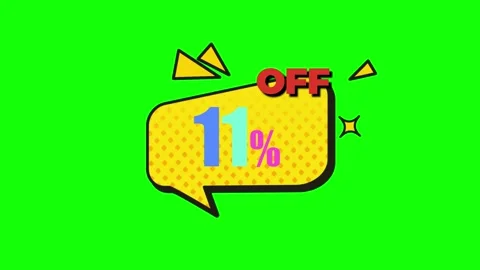 Animated one percent text inside a yellow comic speech bubble isolated on a Video stock 346362106
