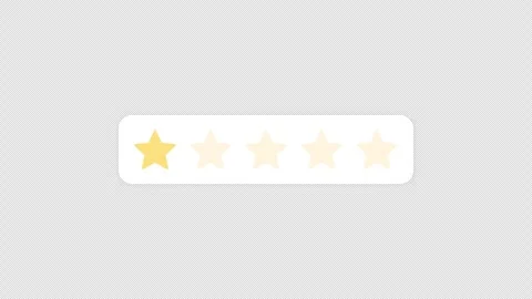 Animated One Star Rating on a Five Star Review Bar Видео 347216800