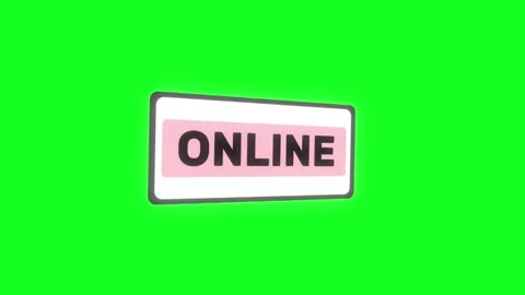 Animated "Online" Badge with Marker Pointer on Green Screen 動画素材 345451783