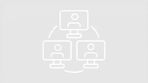 Animated online collaboration white line icon Stock Footage 342246311