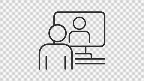 Animated online consultation line icon 스톡 동영상 340288092