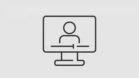 Animated online course line icon Stock Footage 340288023