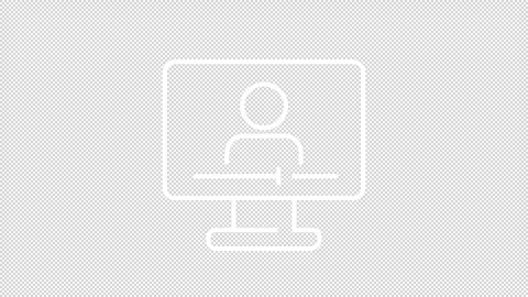 Animated online course white line icon 스톡 동영상 342246246