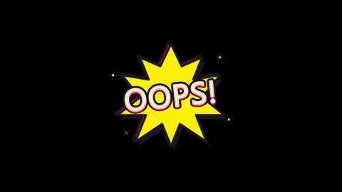 Animated oops comic speech bubble pop-up effect with retro pop style on bla.. Stock Footage 337563939