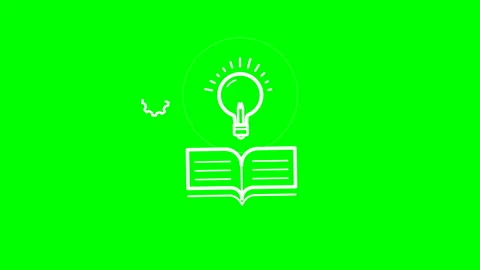 Animated open book with glowing lightbulb and gears idea generation concept Vidéo 347413245