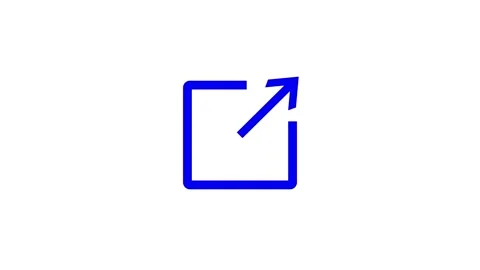 Animated open in new window icon, another tab button icon isolated on backg.. Stock Footage 263695764