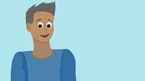 Animated or cartoon character man or guy office worker, lip syncing, facial Stock Footage 276542008