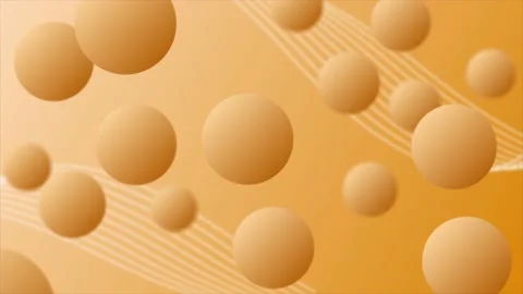 Animated orange 3d circular balls moving around designed as background Video stock 199379945