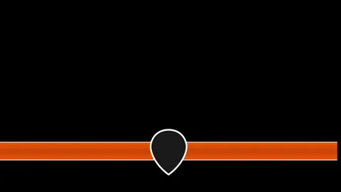 Animated Orange Arrow and Map Pin on Black Background Stock Footage 341415909
