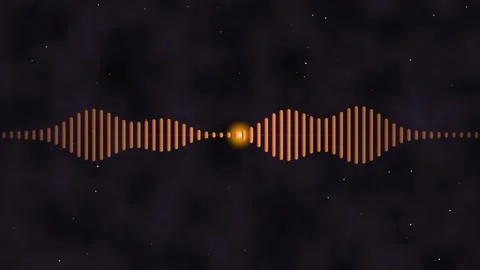 Animated Orange Audio Waveform on Dark Background Stock Footage 341954651