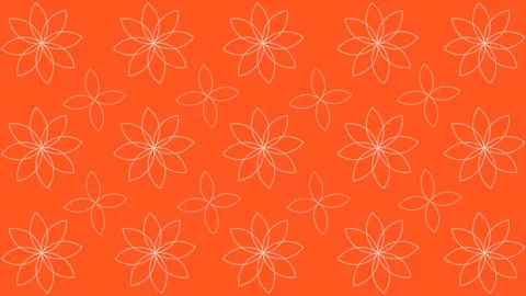 Animated orange background of rotating flowers Stock Footage 254793337