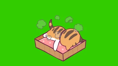 Animated Orange Cat Falling Down in Disappointment - Transparent Background Stock Footage 282781423