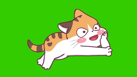 Animated Orange Cat Wagging Its Tail on Transparent Background Stock Footage 282781438