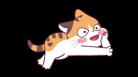Animated Orange Cat Wagging Its Tail on Green Screen Stock Footage 282781529