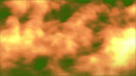 Animated Orange Fire Clouds with Glowing Yellow Flames on Green Background 스톡 동영상 347388883