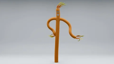 Animated Orange Inflatable Tubeman Stock Footage 70984660