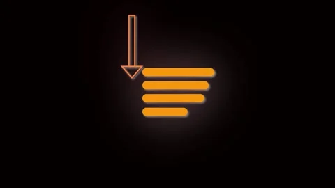 Animated orange neon list icon featuring down arrow for digital menu and in.. Video stock 321454655
