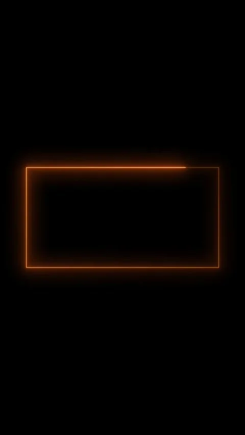 Animated orange neon rectangle outline on black background with subtle puls.. Stock Footage 332880174