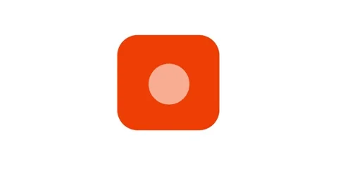 Animated Orange Record Button Icon on White Background Vídeos de archivo 334371092