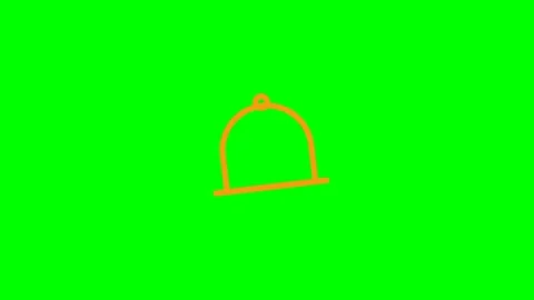 Animated orange restaurant bell icon pattern on green screen Stock Footage 345577389