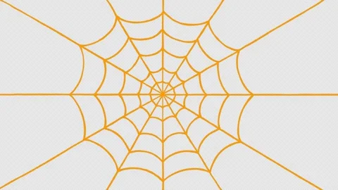 Animated Orange Spider Web with Alpha Channel Transparency Stock Footage 311180889