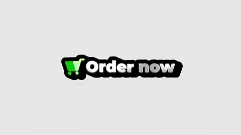 Animated Order Now Button with Shopping Cart Icon on Transparent Background 库存影片 346450886
