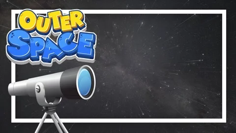 Animated Outer Space Background with Telescope and Drifting Stars Stock Footage 340382184