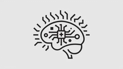 Animated Outline Brain with Line Reveal Effect, Transparent Background Stock Footage 337652163