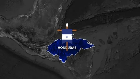 Animated outline of the Honduras map filled Stock-Footage 335296728