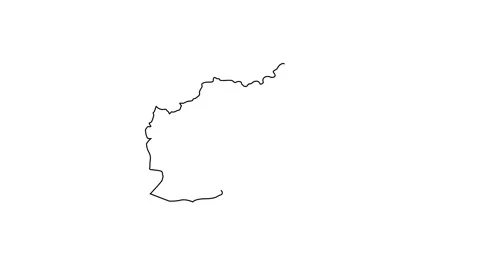 Animated outline map of afghanistan itself on white background, minimalist .. Stock Footage 345675936