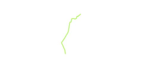 Animated outline map of Palestine on white background, minimalist geographic Stock Footage 345675933