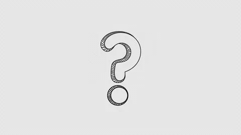 Animated Outline Question Mark Icon Hand Drawn Motion Graphics Overlay Stock-Footage 347355995