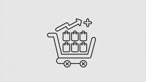 Animated overbuying linear icon | Stock Video | Pond5