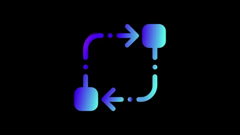 Animated P2P Data Transfer Neon Gradient Line Art Scale Zoom Icon 库存影片 337372190