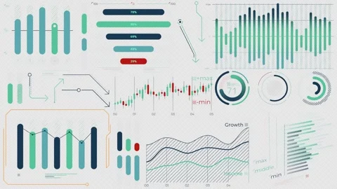 Animated pack of charts and infographic elements Stock Footage 306099778