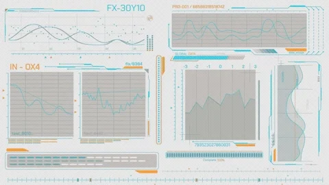 Animated pack of HUD elements for high-tech interface Stock Footage 293877119
