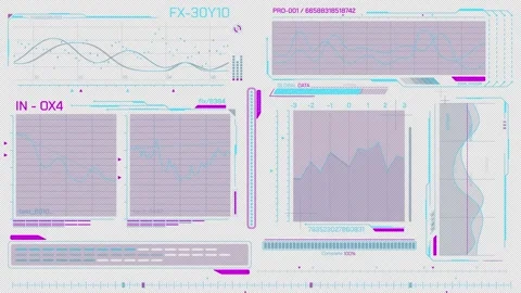 Animated pack of HUD elements for high-tech interface 스톡 동영상 294671847