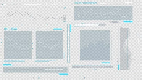 Animated pack of HUD elements for high-tech interface Stock Footage 303781283