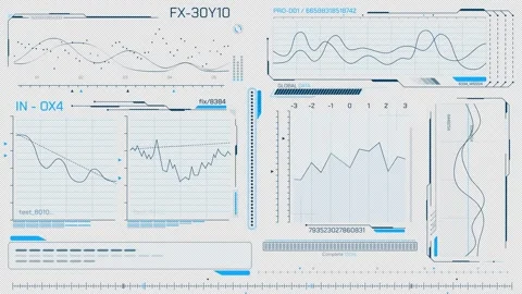Animated pack of HUD elements for high-tech interface Stock Footage 303781459