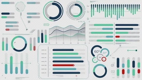 Animated pack of infographic elements and charts Stock Footage 314688671