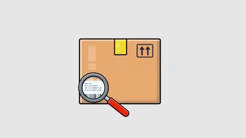 Animated Package Checking Concept Video - Transparent Stock Footage 280772441