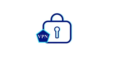 Animated padlock icon displaying a VPN connection, a dynamic visual represe.. Stock Footage 339513189