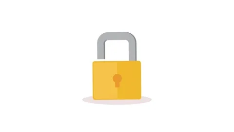 Animated padlock opens and closes dynamically on white background. Vídeo Stock 339046415