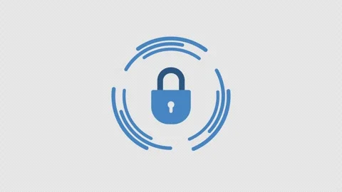 Animated padlock surrounded by a rotating circle then open, on alpha Stock Footage 278530638