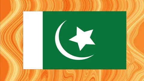 Animated Pakistan Flag with y Orange Wave Background  Seamless 4K, 2K, HD Video Stock Footage 312078853