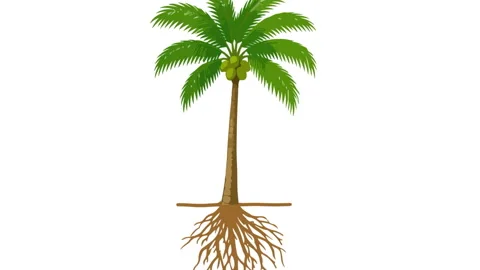 Animated Palm Tree Reveal White Background Loop 動画素材 339641471