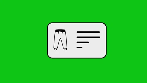 Animated pants clothing icon with loading checklist progress on green backg.. Stock Footage 346496689