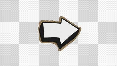 Animated paper directional arrow on transparent background Stock Footage 258247005