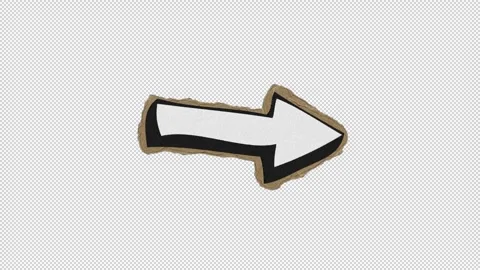 Animated paper directional arrow on transparent background Stock Footage 258247380